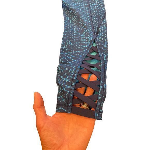 Lululemon Pure Practice Pant Leggings Samba Snake Kayak Blue Hero Blue 4 - Picture 15 of 17